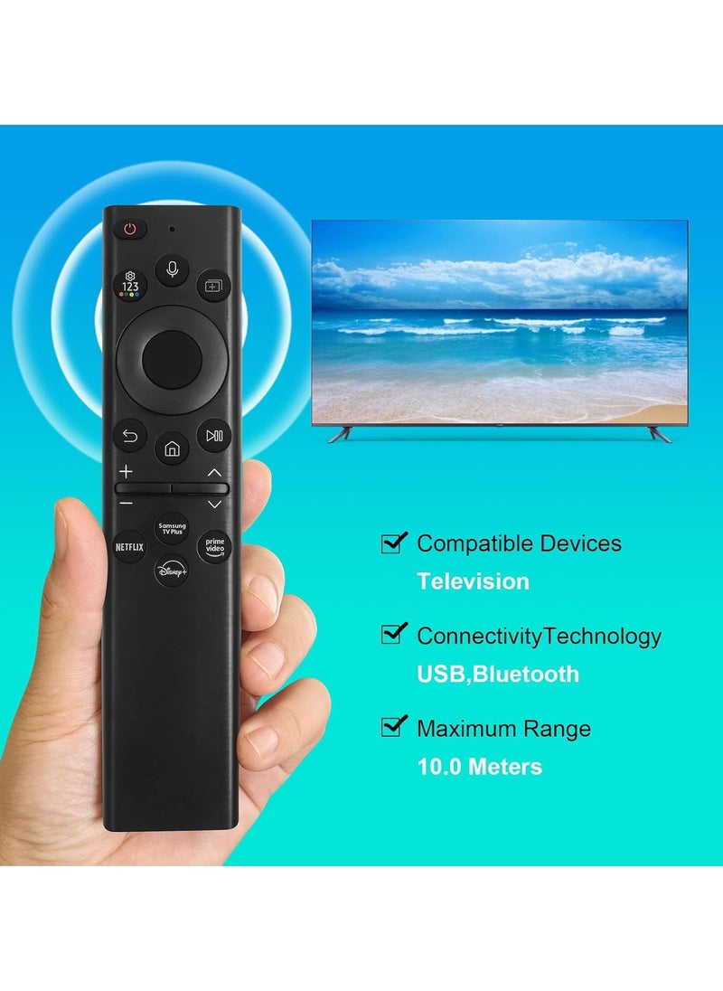 BN59-01385A Replacement Solar Voice Remote Control for Samsung Frame Smart TV, Bluetooth Rechargeable Solar Cell, Compatible with 2021-2022 Neo LED 4K UHD TV, 4-Button Design