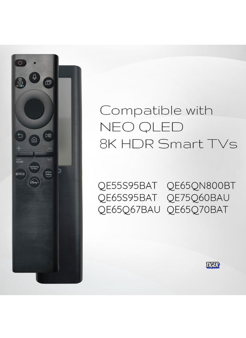 Original OEM BN59-01385A 2021 Model Solar Voice Remote Control for Samsung Smart TVs, Compatible with Neo QLED, The Frame, and Crystal UHD Series, Eco-Friendly Solar Charging, Voice Control, Touchpad