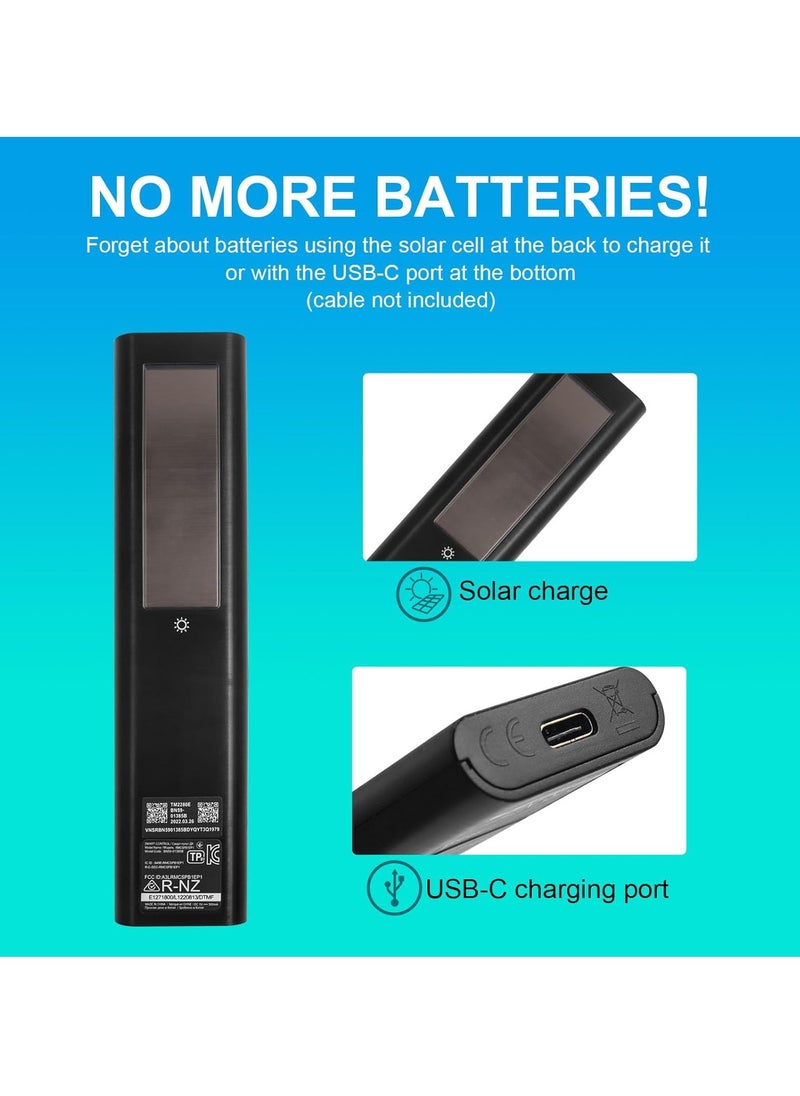 BN59-01385A Replacement Solar Voice Remote Control for Samsung Frame Smart TV, Bluetooth Rechargeable Solar Cell, Compatible with 2021-2022 Neo LED 4K Ultra HD TVs, Compact Design, 4 Buttons for Easy Control