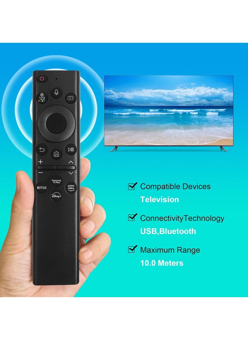 BN59-01385A Replacement Solar Voice Remote Control for Samsung Frame Smart TV, Bluetooth Rechargeable Solar Cell, Compatible with 2021-2022 Neo LED 4K Ultra HD TVs, Compact Design, 4 Buttons for Easy Control