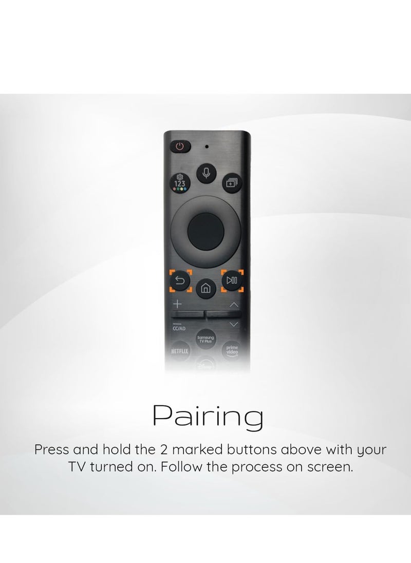 Original Solar Powered Voice Remote Control BN59-01385A (2021) for Samsung Smart TVs, Compatible with Neo QLED, The Frame, and Crystal UHD Series, Eco-Friendly & Voice Control