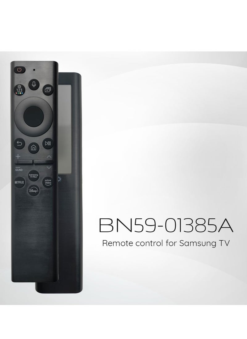 Original Solar Powered Voice Remote Control BN59-01385A (2021) for Samsung Smart TVs, Compatible with Neo QLED, The Frame, and Crystal UHD Series, Eco-Friendly & Voice Control