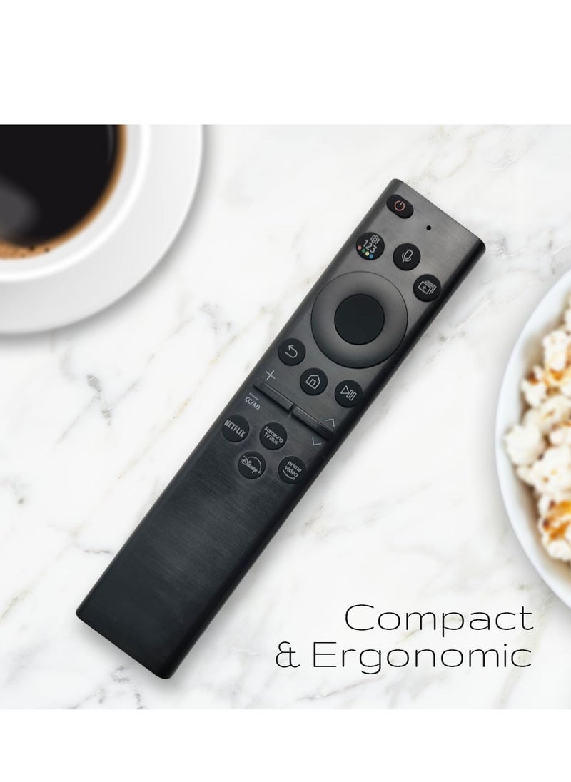 Original Solar Powered Voice Remote Control BN59-01385A (2021) for Samsung Smart TVs, Compatible with Neo QLED, The Frame, and Crystal UHD Series, Eco-Friendly & Voice Control
