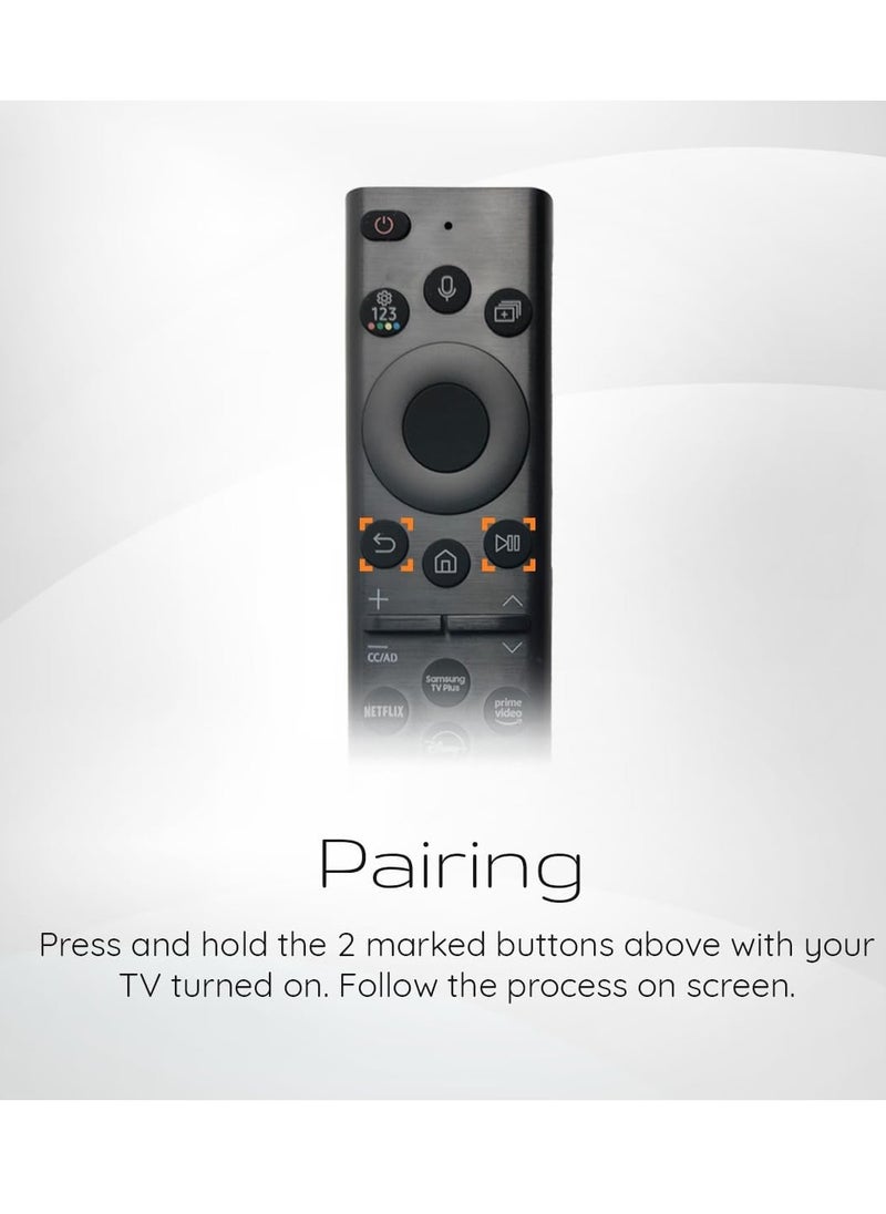 Original OEM BN59-01385A Solar Voice Remote Control for Samsung Smart TVs, Compatible with Neo QLED, The Frame & Crystal UHD Series (2021 Model) – Eco-Friendly & Rechargeable