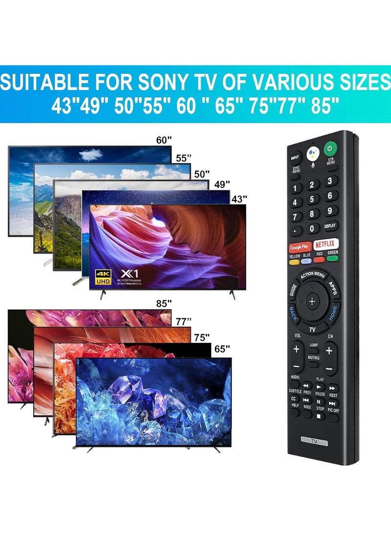 Replacement Remote for Sony Bravia TV with Voice Control, Compatible with Sony RMF-TX300U 4K Smart HDTV Models XBR-49X800E, XBR-55X800E, XBR-55X850D, XBR-65X850E, XBR-85X850D, XBR-43X800E, XBR-65X930D, XBR-75X850E, XBR-75X940D