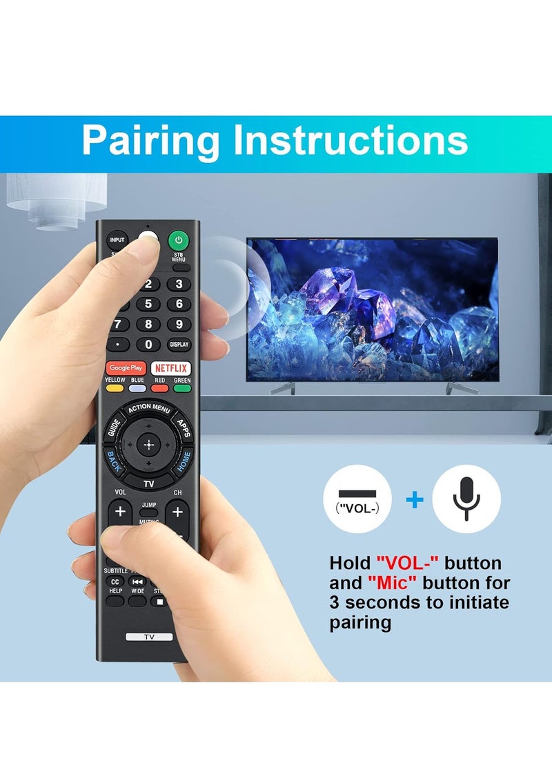 Replacement Remote for Sony Bravia TV with Voice Control, Compatible with Sony RMF-TX300U 4K Smart HDTV Models XBR-49X800E, XBR-55X800E, XBR-55X850D, XBR-65X850E, XBR-85X850D, XBR-43X800E, XBR-65X930D, XBR-75X850E, XBR-75X940D