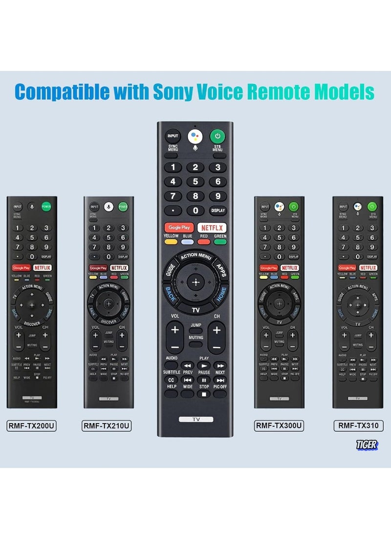 Replacement Remote for Sony Bravia TV with Voice Control, Compatible with RMF-TX300U 4K Smart HDTV Models XBR-49X800E, XBR-55X800E, XBR-55X850D, XBR-65X850E, XBR-85X850D, XBR-43X800E, XBR-65X930D, XBR-75X850E, XBR-75X940D
