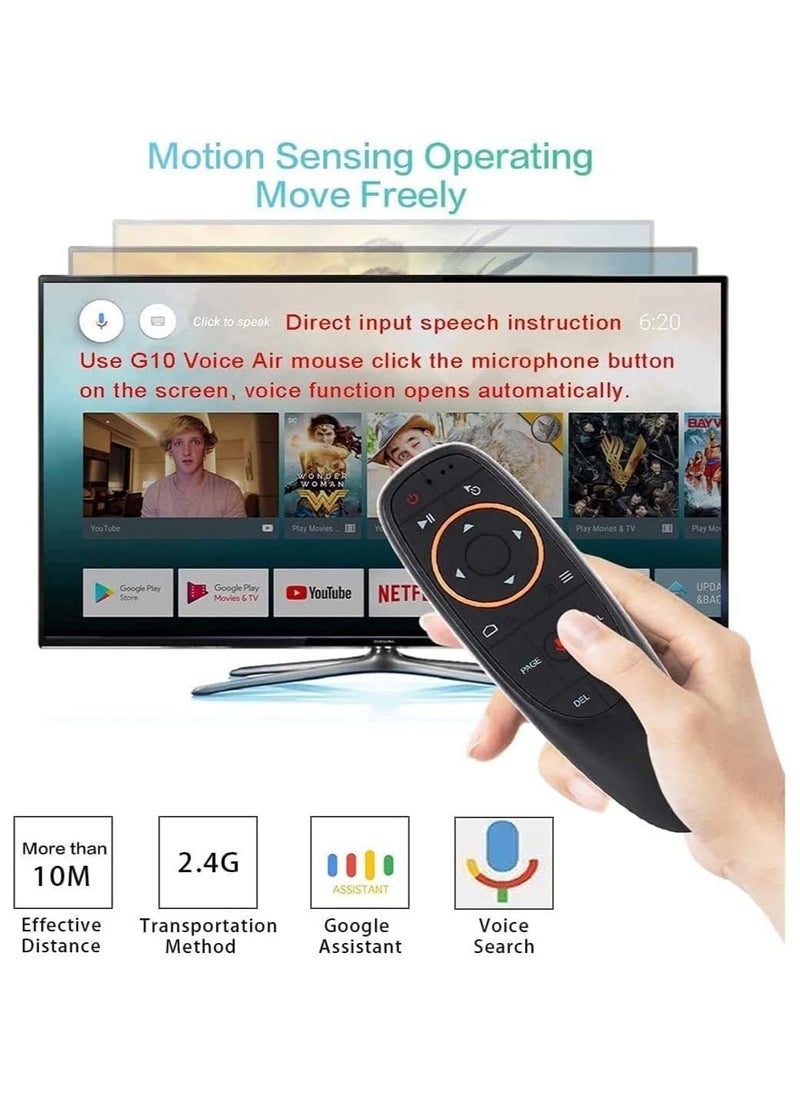 New Voice Remote Air Mouse Remote, 2.4G RF Wireless Remote Control with 6 Axis Gyroscope and Infrared Learning, Air Fly Mouse with Voice Input for Android TV Box/PC/Smart TV/HTPC/Projector