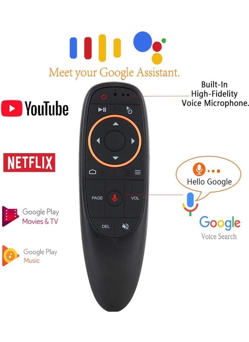 New Voice Remote Air Mouse Remote, 2.4G RF Wireless Remote Control with 6 Axis Gyroscope and Infrared Learning, Air Fly Mouse with Voice Input for Android TV Box/PC/Smart TV/HTPC/Projector