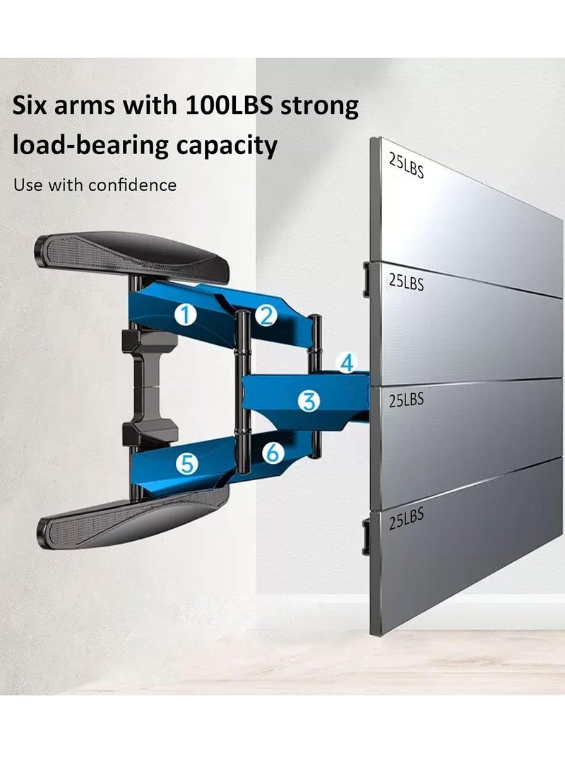 TV Wall Mount for 40-75 Inch TV, TV Mount with Swivel and Tilt, Full Motion TV Bracket with Articulating Dual Arms, Fits 16inch Studs, Max VESA 600X400 mm, 100LBS