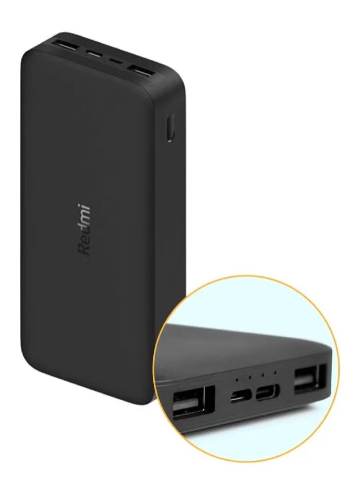 Redmi 18W Fast Charger Power Bank 20000mAh (Xiaomi) – High Capacity Portable Battery Pack, Quick Charging for Smartphones, Tablets, and More