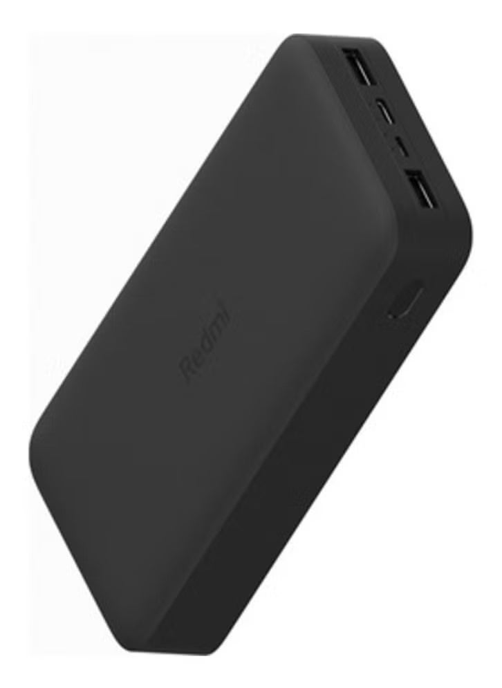 18W Fast Charger Power Bank 20000mAh – High Capacity Portable Battery, Quick Charging for Smartphones, Tablets, and More, USB-C & USB-A Ports, Compact Design, Black