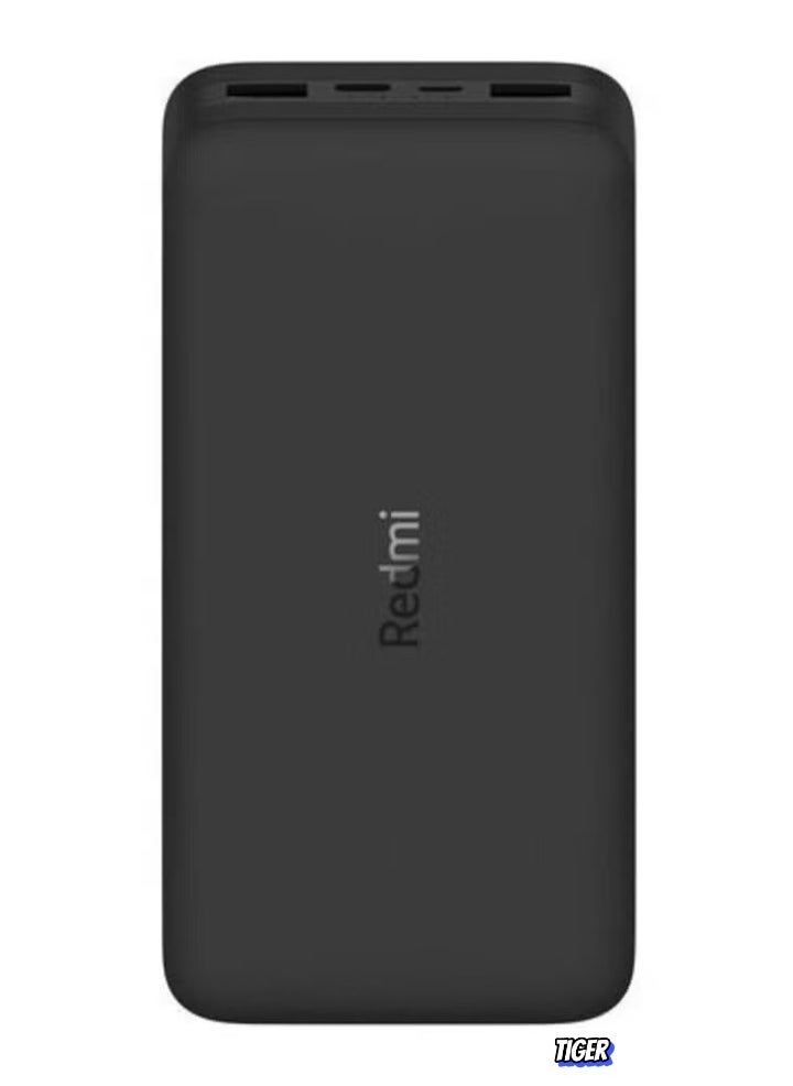 18W Fast Charger Power Bank 20000mAh – High Capacity Portable Battery, Quick Charging for Smartphones, Tablets, and More, USB-C & USB-A Ports, Compact Design, Black