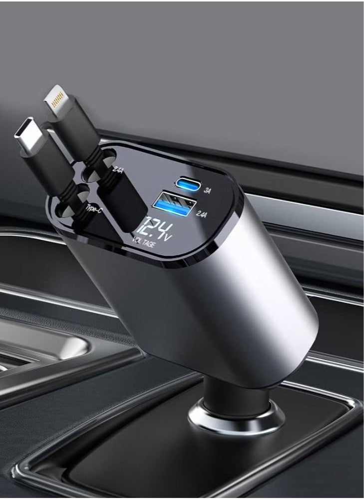 100W Scalable Car Charger 4-in-1 USB