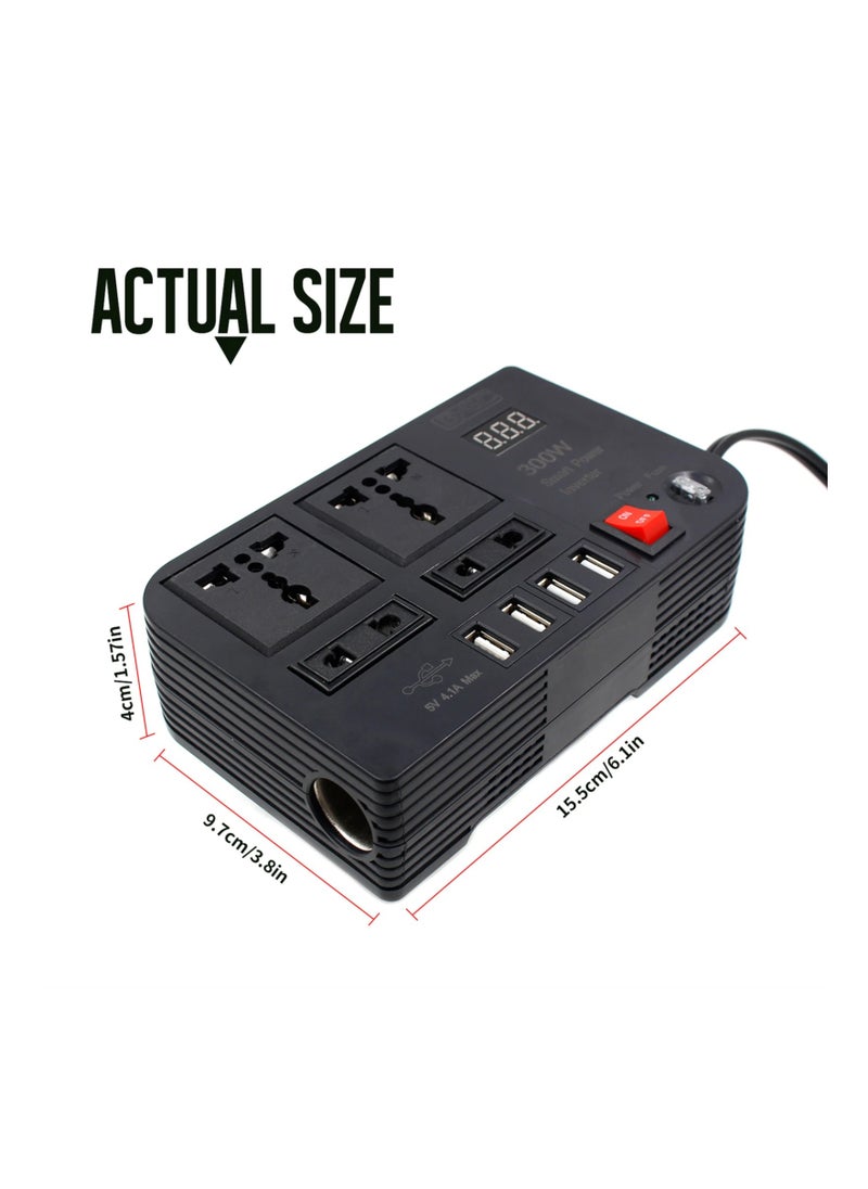 300W Car Power Inverter With 4 USB Socket Auto Charger Converter DC 12V To AC 220V Fast Charging Part