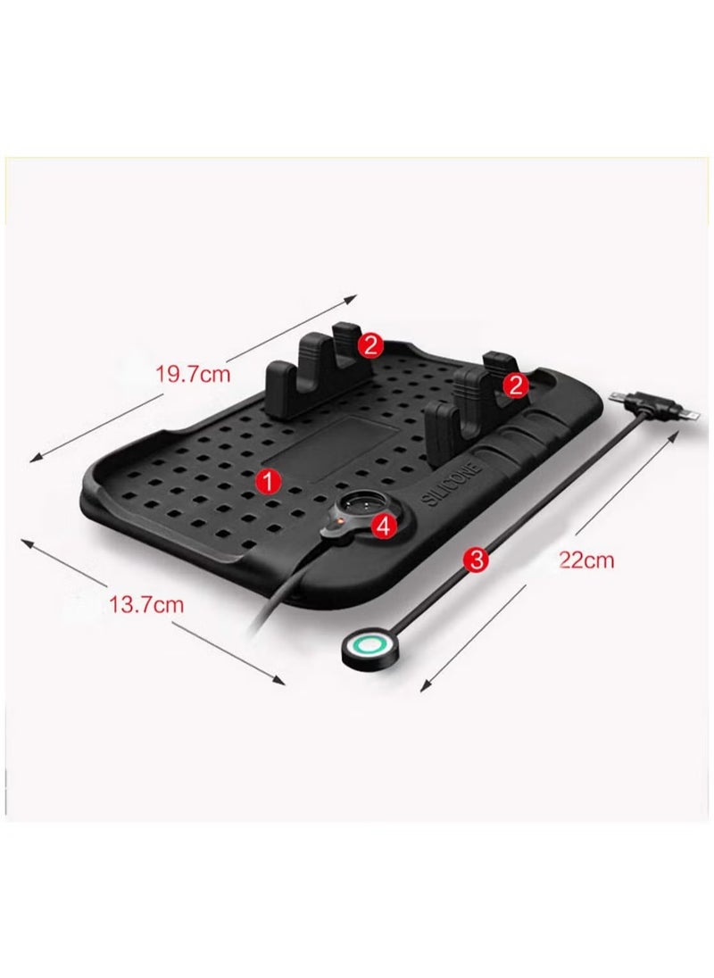 Universal Silicone Car Non-Slip Dashboard Mat | Black | Anti-Slip, Heat-Resistant, and Easy to Clean