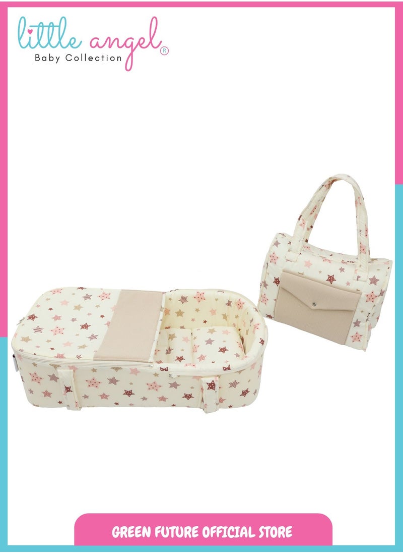 Baby Carry Cot with Diaper Bag – Portable Infant Bassinet | Baby Sleeping Bed with Handles for Travel | Lightweight Baby Crib for Newborns