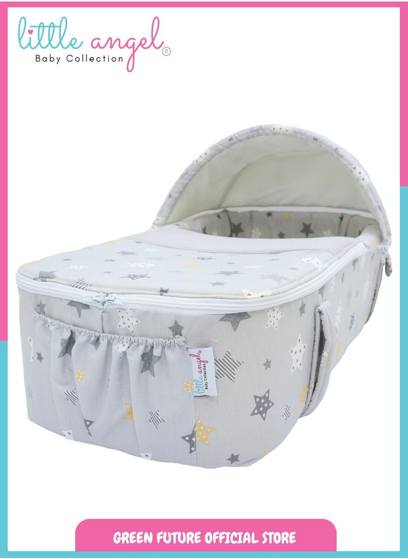 Baby Carry Cot with Diaper Bag – Portable Infant Bassinet | Baby Sleeping Bed with Handles for Travel | Lightweight Baby Crib for Newborns