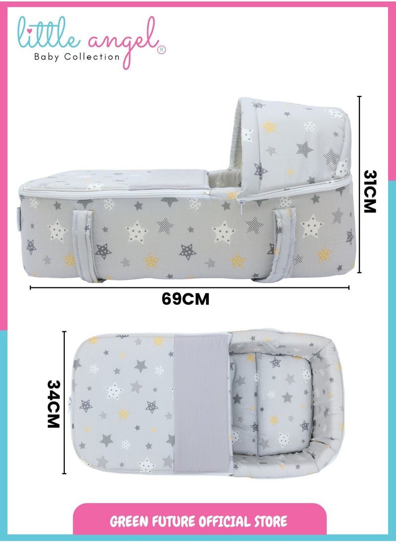 Baby Carry Cot with Diaper Bag – Portable Infant Bassinet | Baby Sleeping Bed with Handles for Travel | Lightweight Baby Crib for Newborns