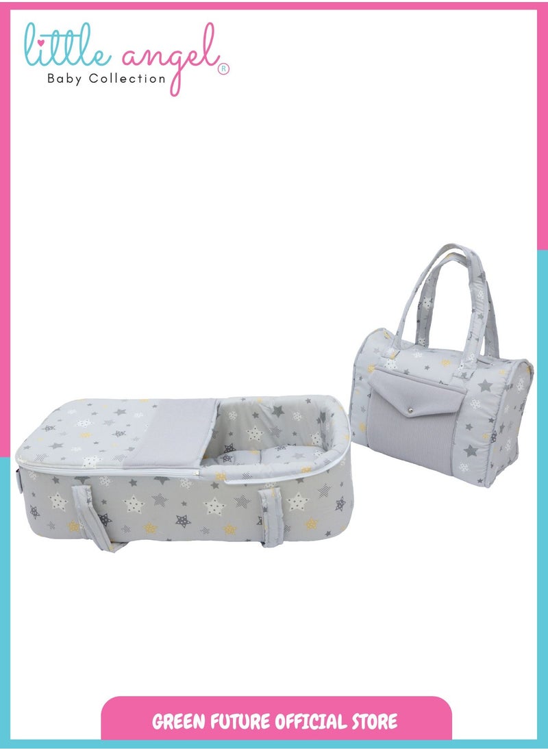 Baby Carry Cot with Diaper Bag – Portable Infant Bassinet | Baby Sleeping Bed with Handles for Travel | Lightweight Baby Crib for Newborns