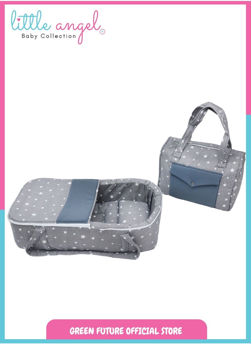 Baby Carry Cot with Diaper Bag – Portable Infant Bassinet | Baby Sleeping Bed with Handles for Travel | Lightweight Baby Crib for Newborns