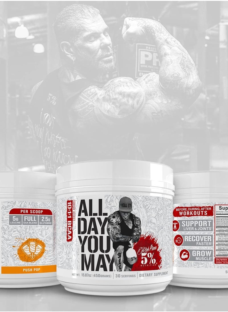 5% Nutrition Rich Piana AllDayYouMay BCAA Powder | Premium Intra & Post Workout Amino Acids, Hydration, Endurance, Muscle Recovery, Joint & Liver...