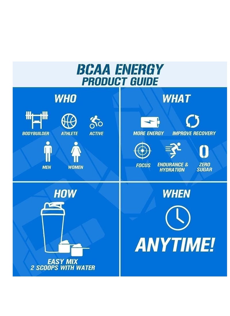 BCAA Energy - High Performance, Energizing Amino Acid Supplement for Muscle Building, Recovery, and Endurance, Blue Raz 9.52oz (30 Servings)