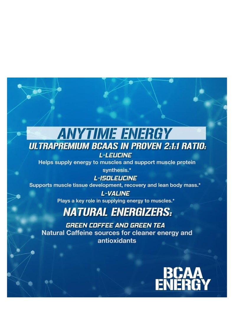 BCAA Energy - High Performance, Energizing Amino Acid Supplement for Muscle Building, Recovery, and Endurance, Blue Raz 9.52oz (30 Servings)