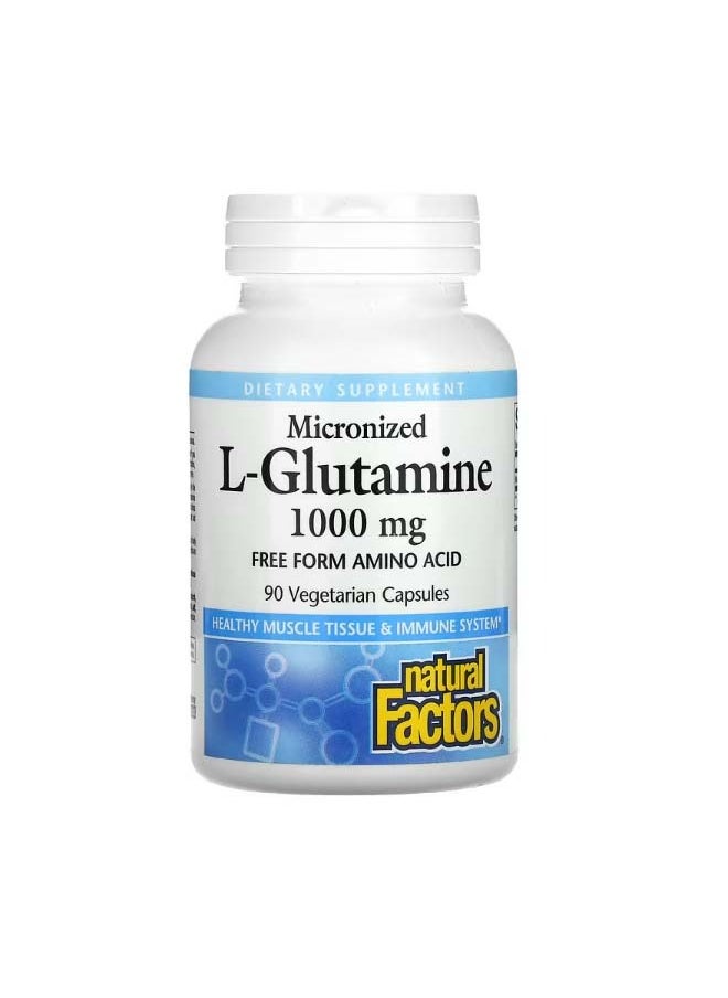 Micronized L Glutamine 1000 mg 90 Vegetarian Capsules