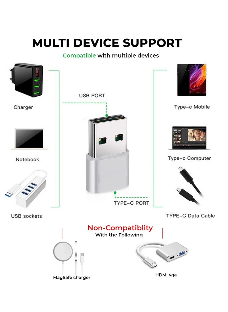 New USB to USB C Adapter 3Pack,Type C Female to USB A Male Charger Cable Converter for Apple Watch Ultra iWatch Series 8 7 9,AirPods,iPhone 12 13 14 15 16 Plus Max Pro,iPad 10 Air 4 5 Mini connector