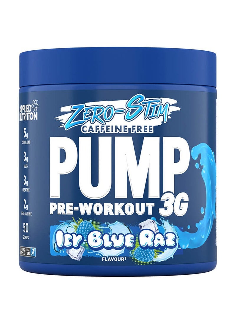 Applied Nutrition Zero-Stim Caffeine Pump 3G Pre-Workout Icy Blue Raz 375g