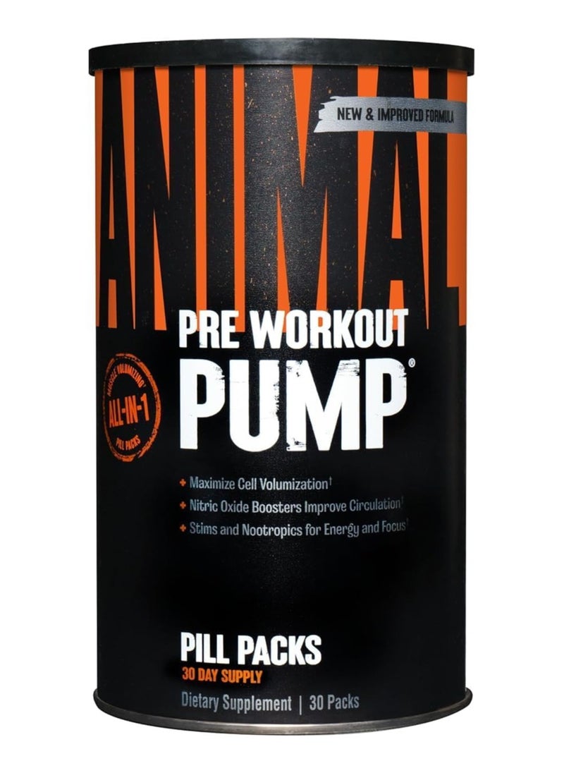 Universal, Animal Pump, Pre Workout, Muscle Volumizing, 30 Packs, 30 Servings