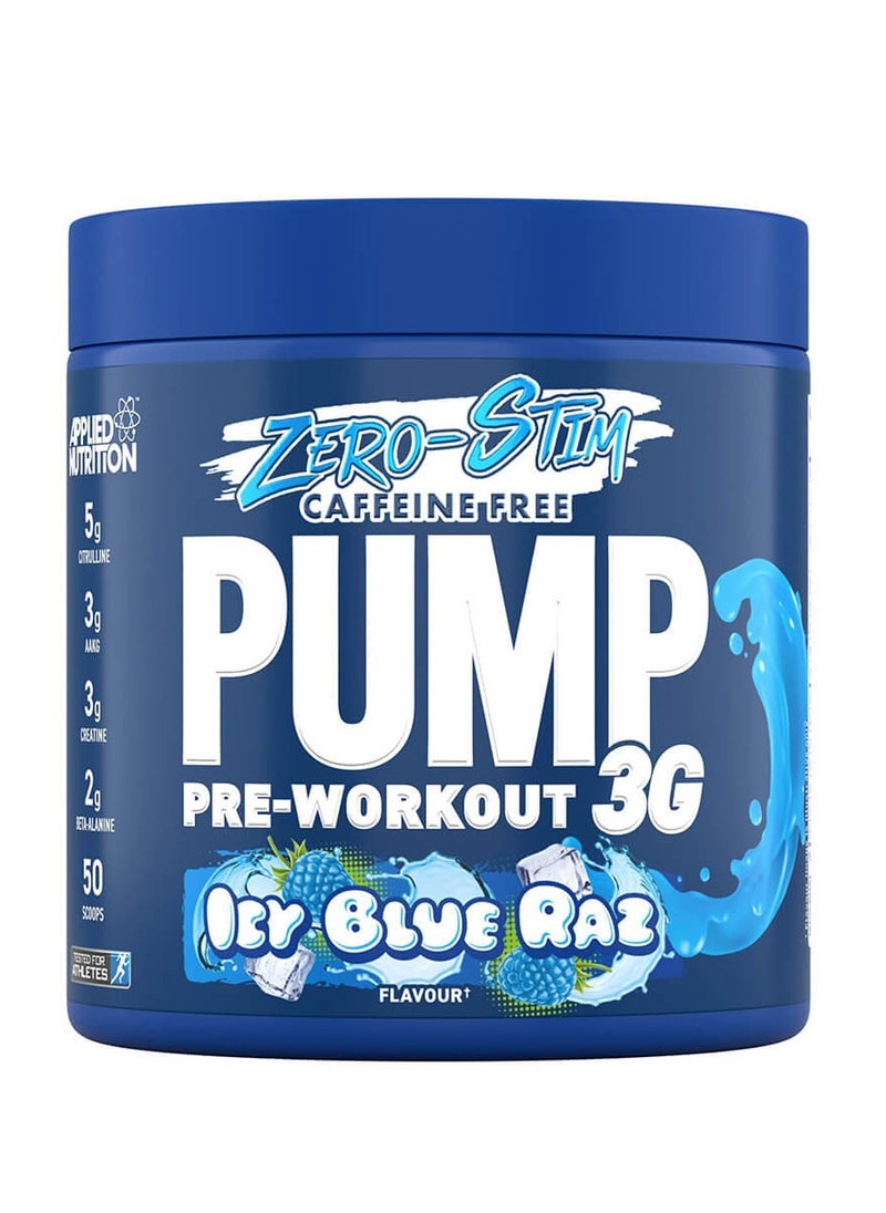 Applied Nutrition Zero-Stim Caffeine Pump 3G Pre-Workout Icy Blue Raz 375g