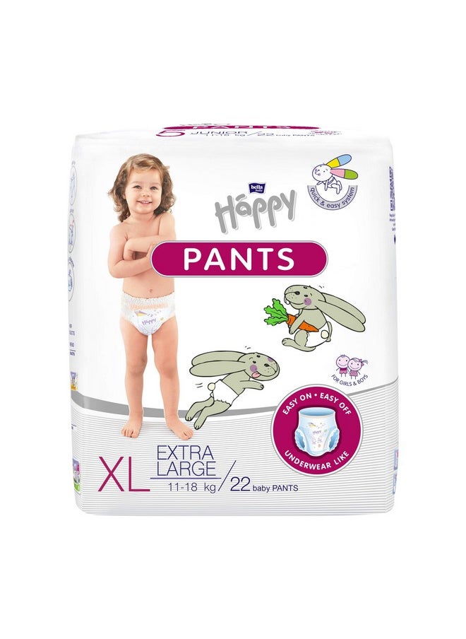 Bella Baby Happy Pant Style Diaper | High Absorptive Layer | Air Flow Technology | Size Extra Large (XL ) | Pack of 1 | 22 Pcs