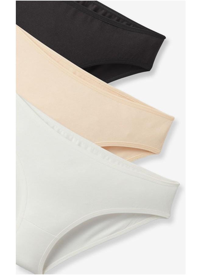 June Women 5-Pack Panties Black - Beige - Ecru
