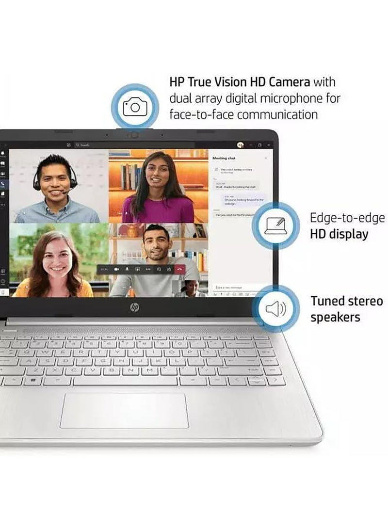 14s (Upgraded Version) Laptop With 14 Diagonal FHD Anti-Glare Touch Screen Display - Intel Core i3-1215U Processor/16GB RAM/512GB SSD/Intel UHD Graphics/Windows 11 English/Arabic Natural Silver
