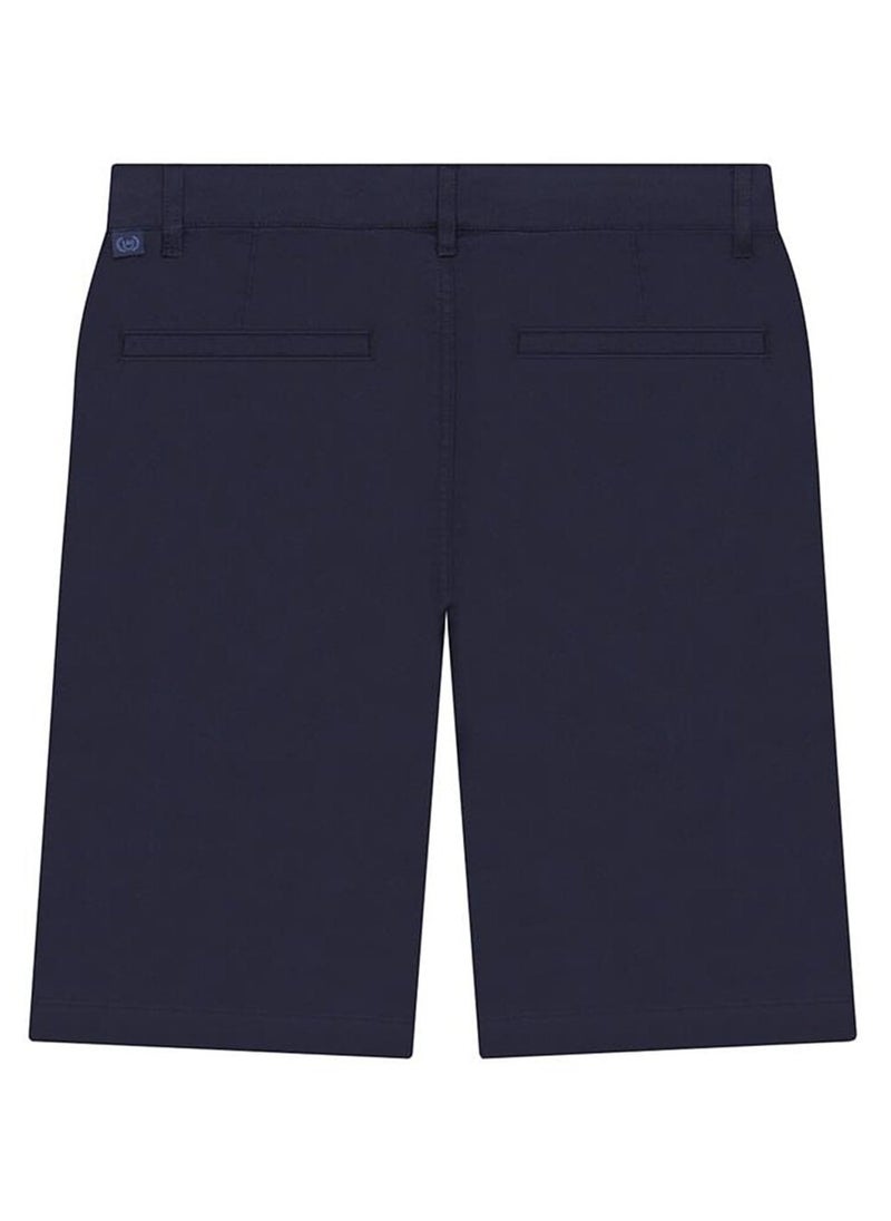 Men's Cotton Elastane Twill Low Rise Slim Fit Bermuda Shorts