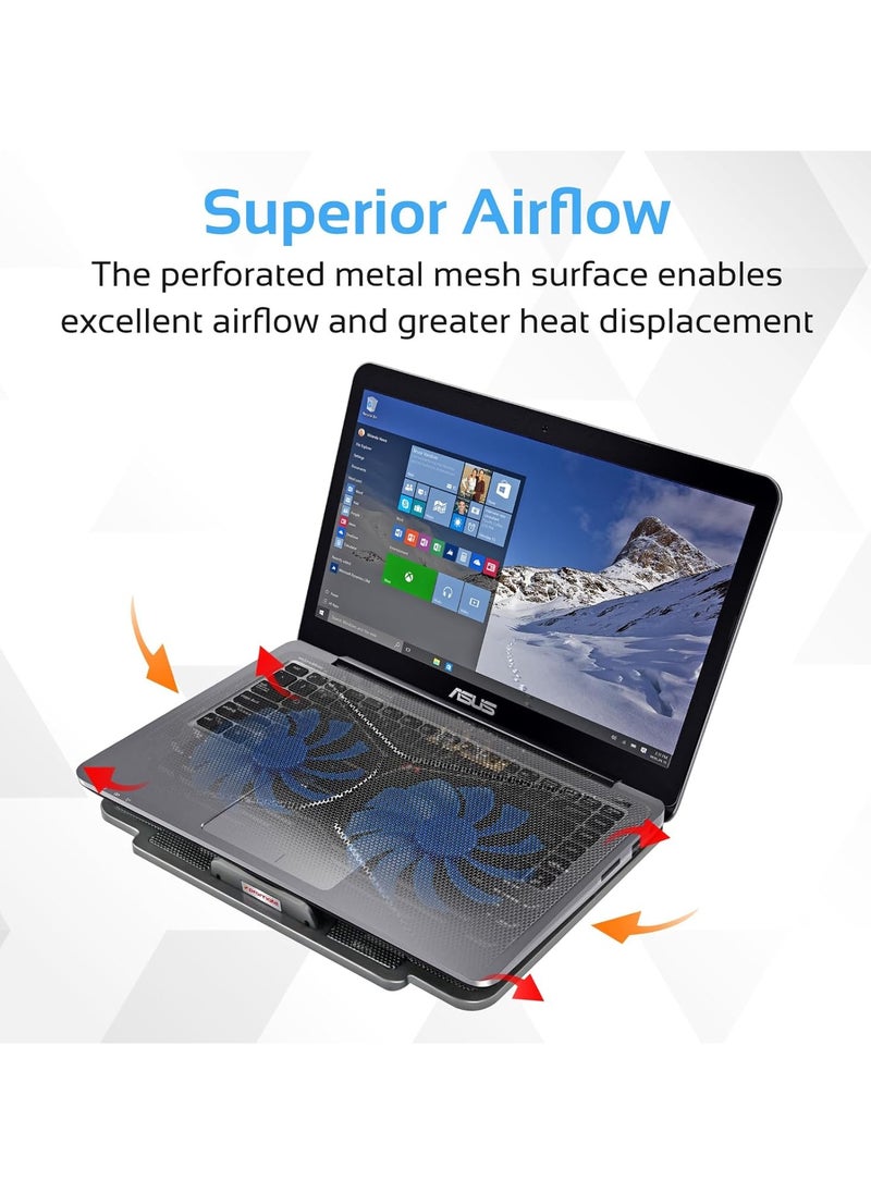 Laptop Cooling Pad for Laptop with 2 Quiet Fans, Laptop Cooler Cooling Pad Stand for Laptop,Computer Fan Base Cooling Bracket Pad Fan