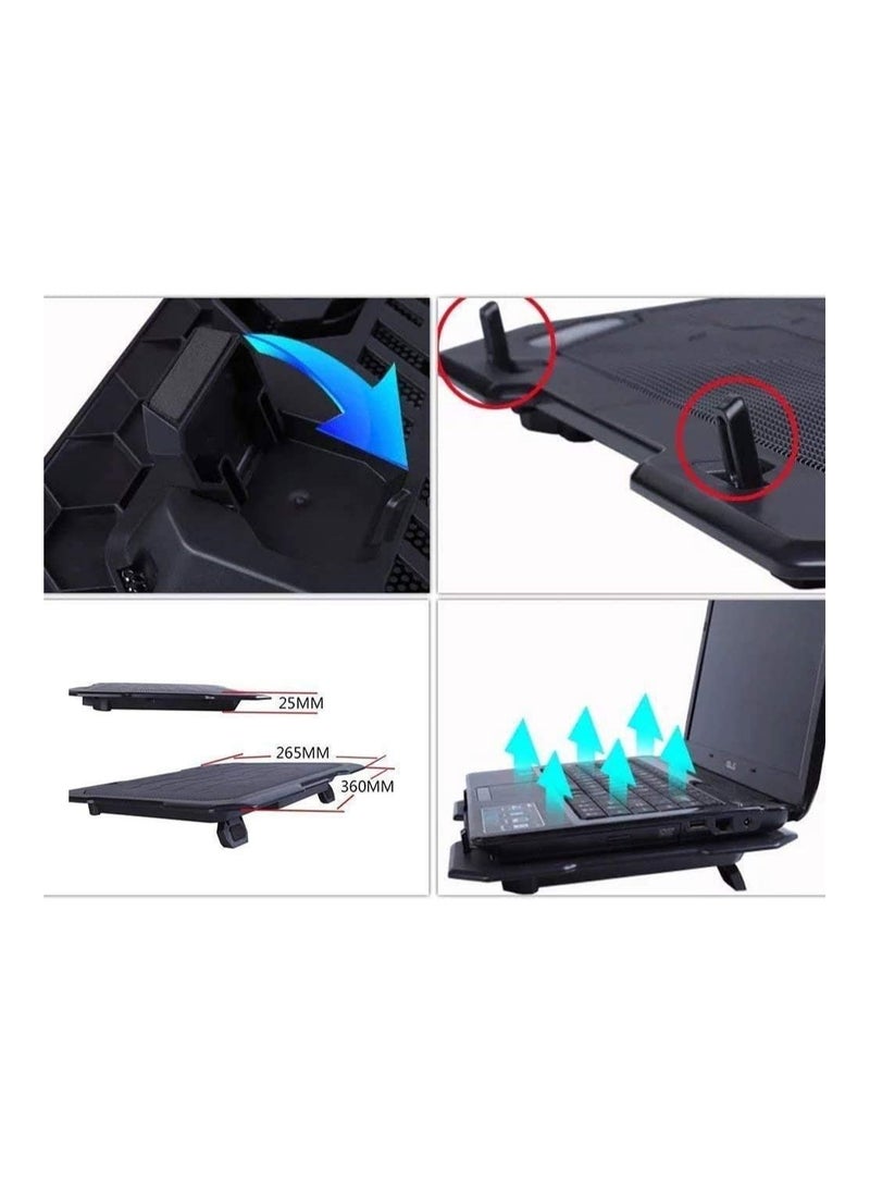 Laptop Cooling Pad for Laptop with 2 Quiet Fans, Laptop Cooler Cooling Pad Stand for Laptop,Computer Fan Base Cooling Bracket Pad Fan