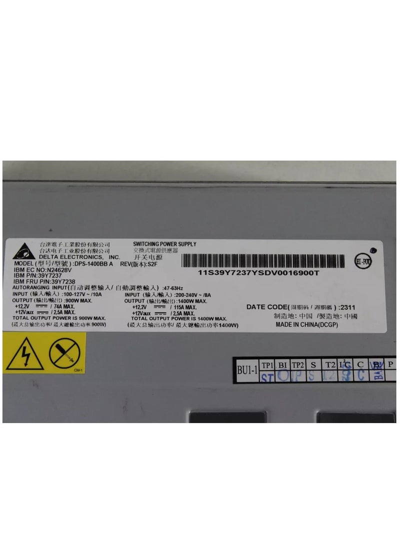 39Y7238 IBM Delta DPS-1400BB-A 1400-Watts Power Supply x3750 M4 (8753) PSU, 39Y7237, 88Y7373