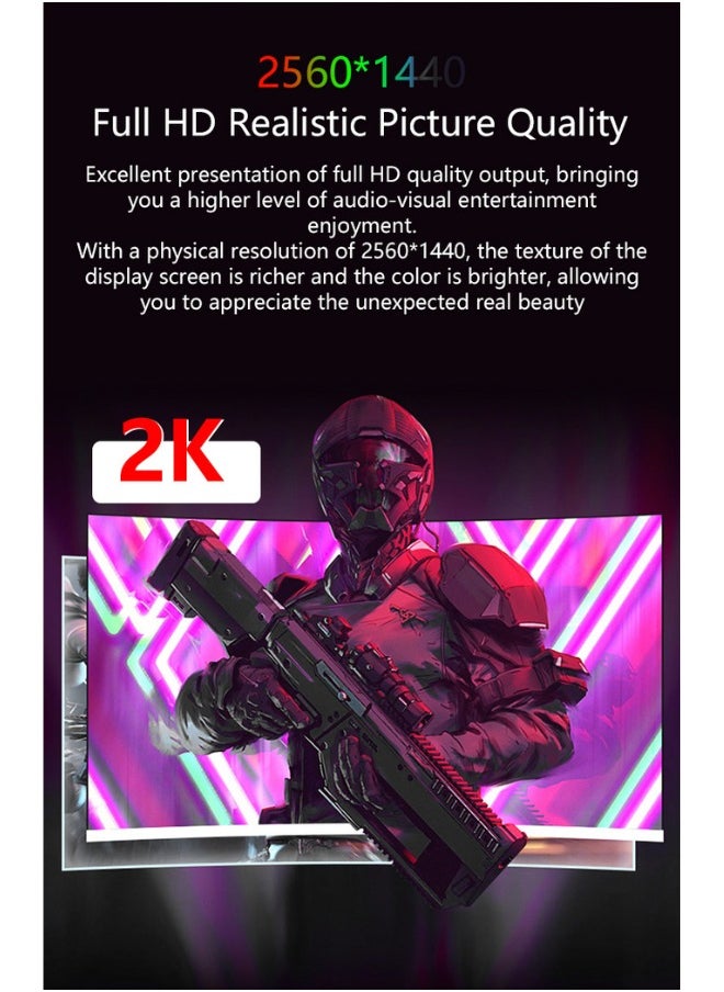 27 Inch GMX27P Gaming Monitor 2K QHD 2560x1440, LED Panel Type, 180Hz Refresh Rate, 1ms Response Time,  G-Sync Compatible, Adjustable Stand | Black