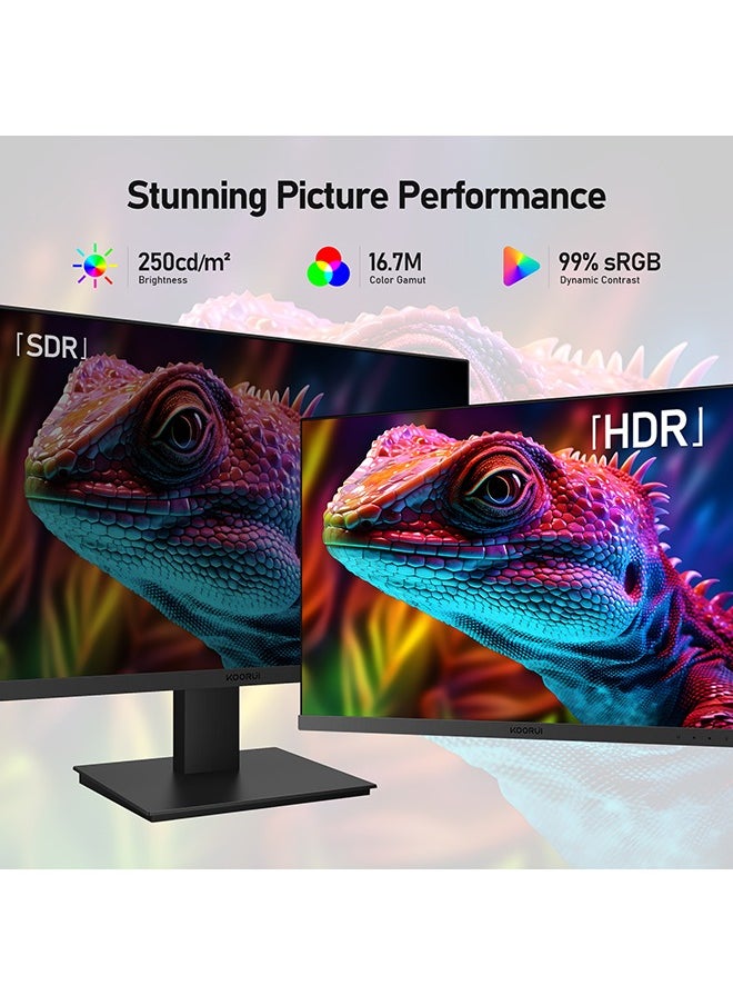 27-Inch IPS Business Monitor – Full HD 1920 x 1080, 100Hz Refresh Rate, sRGB 99% Color Gamut, 16.9 Screen Ratio, 16.7m Maximum Color, Tilt Adjustable, with Built in Speaker, HDMI and VGA, Cinema mode, Eye Protection, RTS, FPS, Adaptive sync | N02
