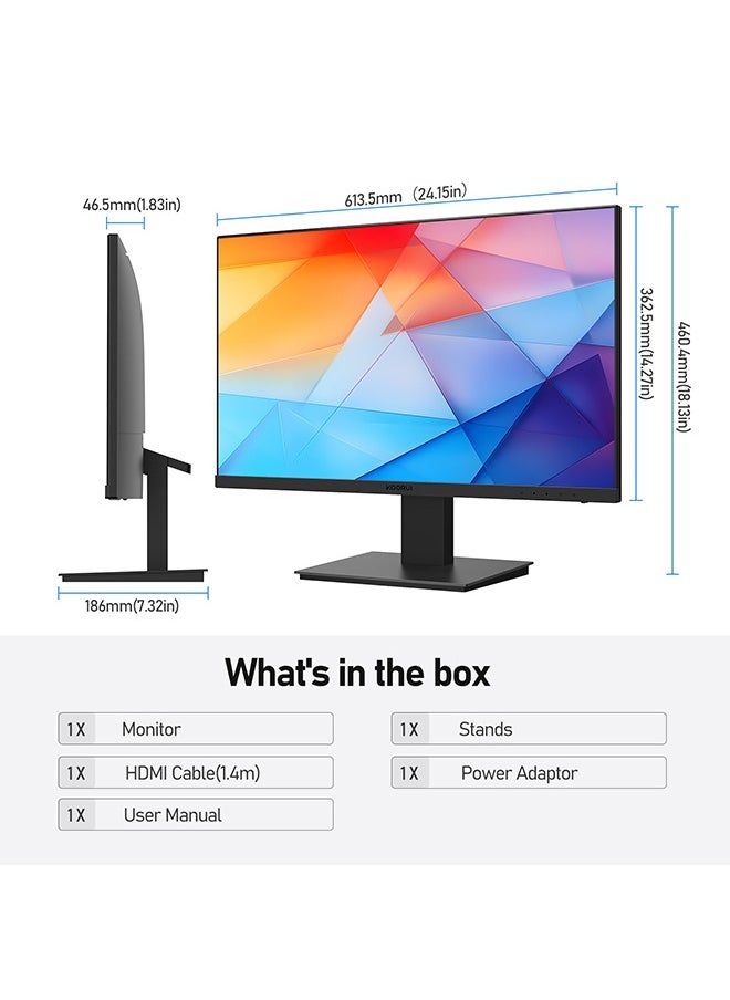 27-Inch IPS Business Monitor – Full HD 1920 x 1080, 100Hz Refresh Rate, sRGB 99% Color Gamut, 16.9 Screen Ratio, 16.7m Maximum Color, Tilt Adjustable, with Built in Speaker, HDMI and VGA, Cinema mode, Eye Protection, RTS, FPS, Adaptive sync | N02