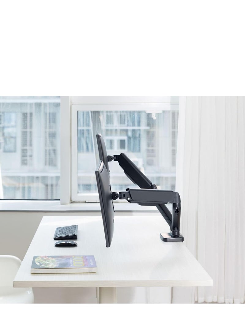 HOMEY TECH Spring-Assisted Dual Monitor Arm, Counterbalance Mechanical Monitor Arm, Clamp-On Dual Monitor Desk Mount for 17