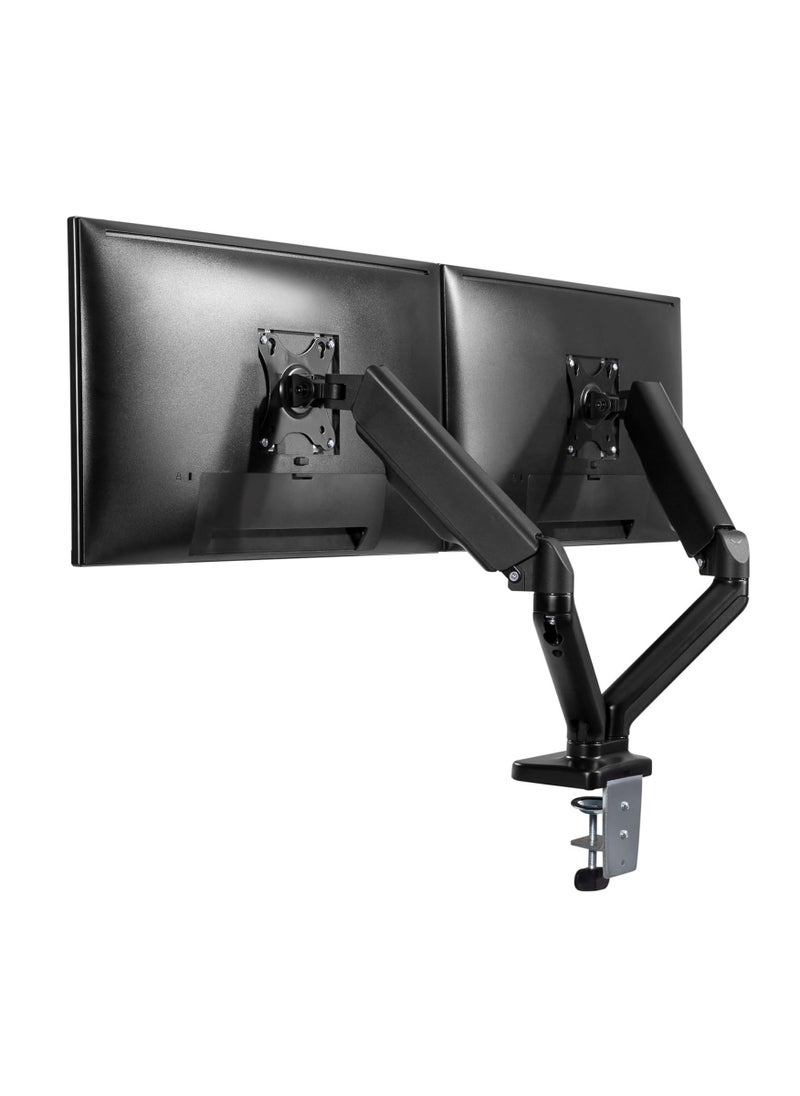 HOMEY TECH Spring-Assisted Dual Monitor Arm, Counterbalance Mechanical Monitor Arm, Clamp-On Dual Monitor Desk Mount for 17