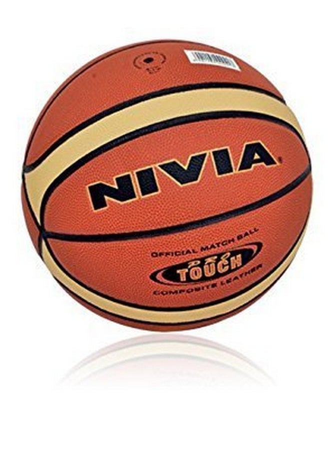 Nivia Leather Basketball, Size 7 (Multicolour)