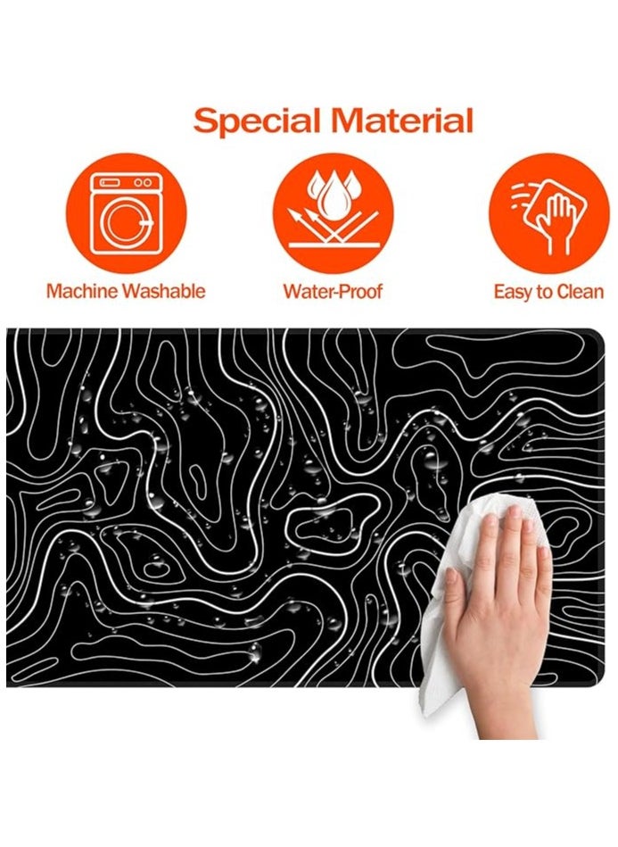 Large Gaming Mouse Pad 80cm x 30cm, Desk Pad Extended Mat Non-Slip Desk Pad Rubber Mice Pads, Extended Mousepad with Smooth Cloth Surface, Non-Slip Rubber Base, Waterproof Keyboard Pad