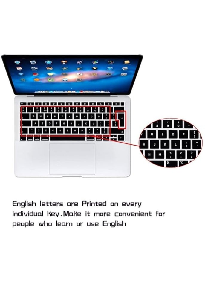 ET Silicone Soft-Touch Ultra Slim Keyboard Cover Arabic/English Language Keyboard Skin Compatible MacBook Air 13