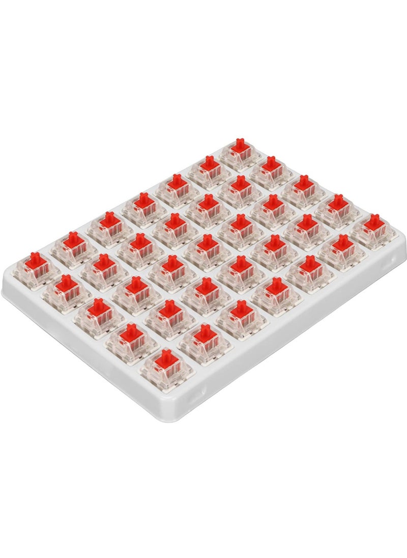 Pack 32 Red Switches 3 Pin Key Switch, DIY Replaceable Switches or Cherry MX switches, RGB LED G Pro Switches for Mechanical Keyboard