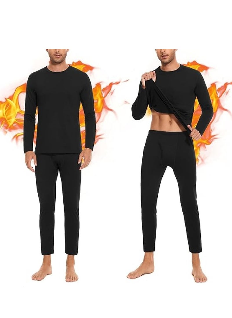 Men Thermal Underwear Set Men Thermal Base Layer Long Sleeve pajama Thermal Long Johns Set for Skiing Training Hiking Outdoor Sports M